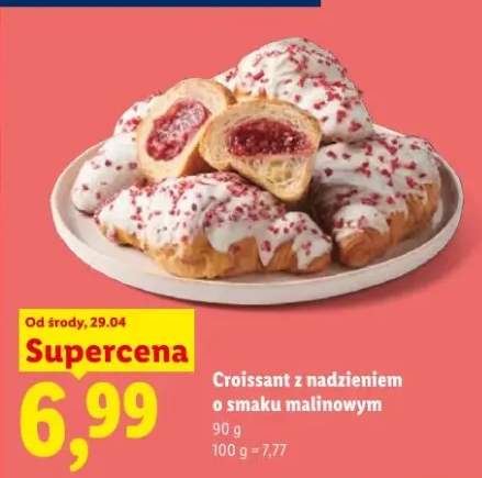 Croissant z nadzieniem o smaku malinowym Piekarnia Lidla