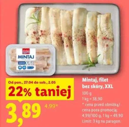 Mintaj filet bez skóry XXL