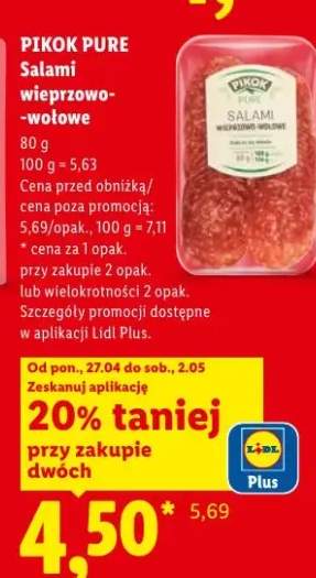 Salami wieprzowo-wołowe Pikok Pure