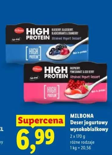 Deser jogurtowy wysokobiałkowy Milbona Raspberry Pomegranate & Goji Berry