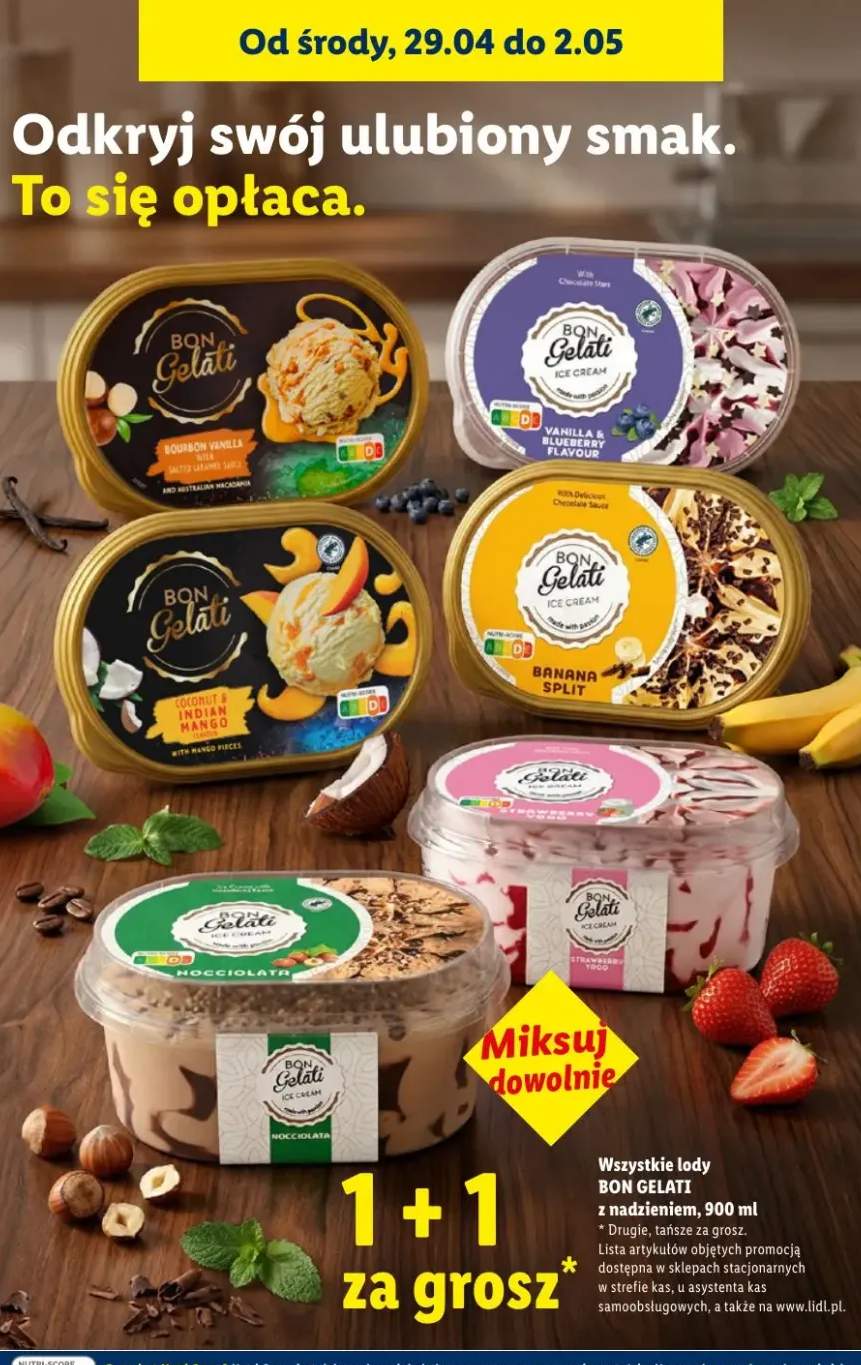 Lody Bon Gelati Banana Split z nadzieniem