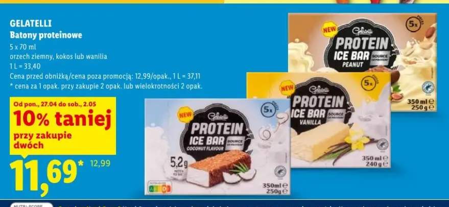 Batony proteinowe orzech ziemny Gelatelli Protein Ice Bar Peanut