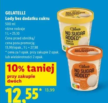 Lody bez dodatku cukru Gelatelli