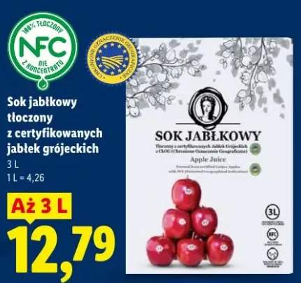 Sok jabłkowy tłoczony z certyfikowanych jabłek grójeckich