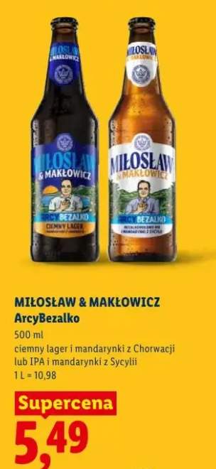 Piwo bezalkoholowe Miłosław & Makłowicz ArcyBezalko IPA i mandarynki z Sycylii