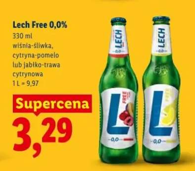 Piwo bezalkoholowe Lech Free 0,0% jabłko-trawa cytrynowa