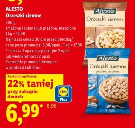 Orzeszki ziemne prażone niesolone Alesto