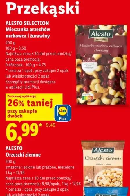 Mieszanka orzechów nerkowca i żurawiny Alesto Selection