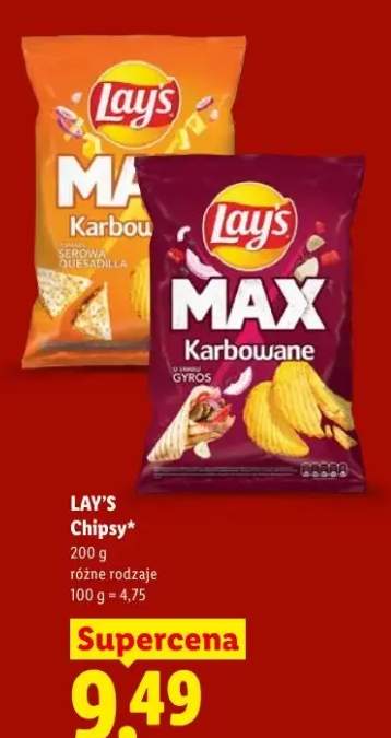 Chipsy Lay's MAX Karbowane gyros