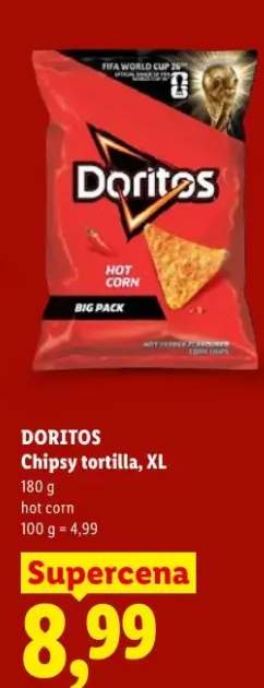 Chipsy tortilla Doritos hot corn XL