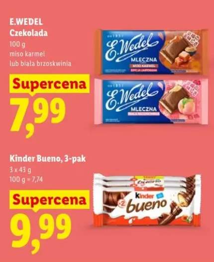 Czekolada E.Wedel mleczna biała brzoskwinia