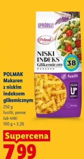 Makaron fusilli z niskim indeksem glikemicznym Polmak