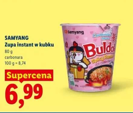 Zupa instant w kubku carbonara Samyang Buldak