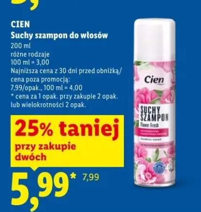 Suchy szampon do włosów Cien