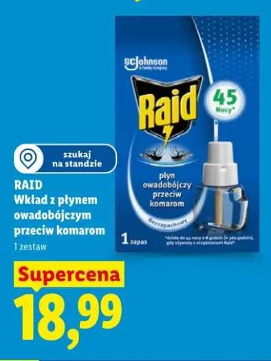 Wkład z płynem owadobójczym przeciw komarom Raid