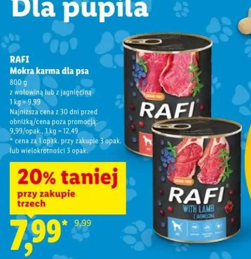 Mokra karma dla psa Rafi z jagnięciną