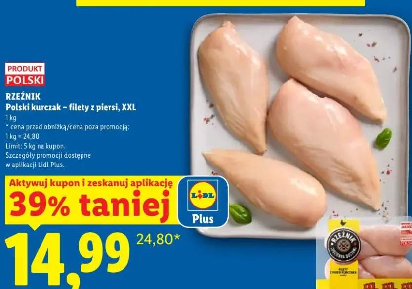 Kurczak filety z piersi XXL Rzeźnik Polski