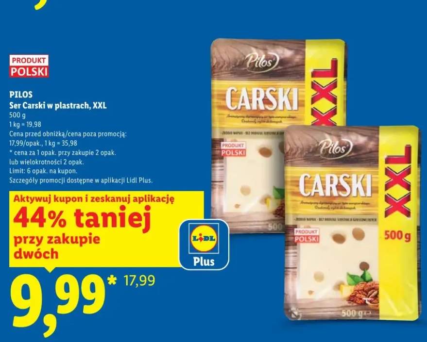 Ser Carski w plastrach XXL Pilos