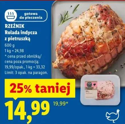 Rolada indycza z pietruszką Rzeźnik gotowa do pieczenia