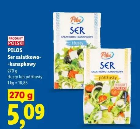 Ser sałatkowo-kanapkowy Pilos półtłusty