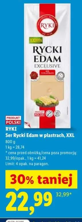 Ser Rycki Edam w plastrach XXL Ryki Exclusive