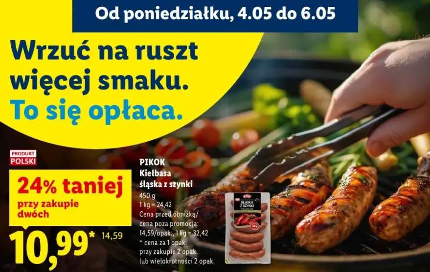Kiełbasa śląska z szynki Pikok