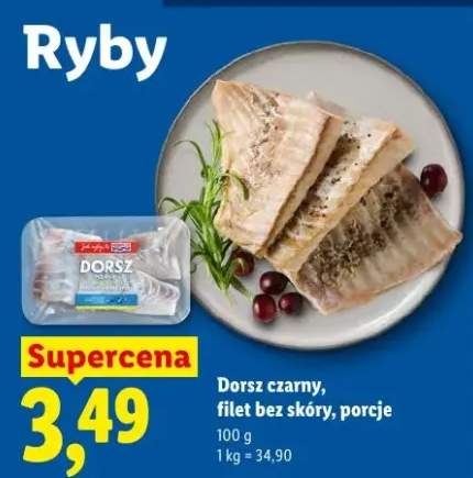 Dorsz czarny filet bez skóry porcje