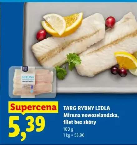 Miruna nowozelandzka filet bez skóry Targ Rybny Lidla