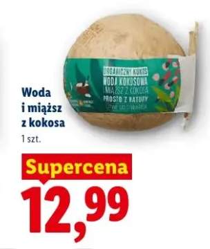 Woda i miąższ z kokosa