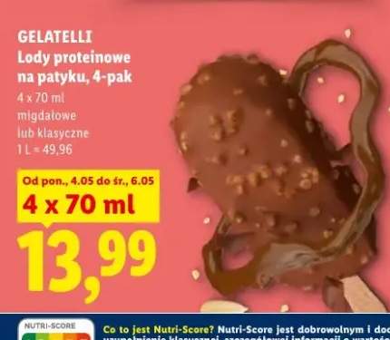 Lody proteinowe na patyku Gelatelli Ice Cream Protein Classic 4-pak