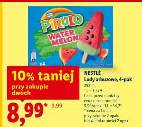 Lody arbuzowe Nestlé Pirulo 4-pak