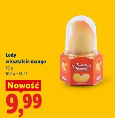 Lody w kształcie mango Frozen Heaven