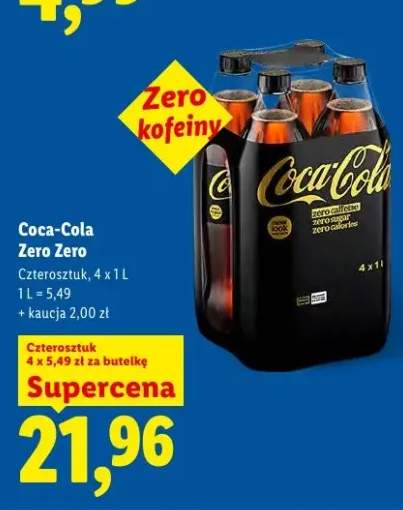 Napój Coca-Cola Zero Zero czterosztu 4x1l