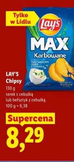 Chipsy MAX Karbowane befsztyk z cebulką Lay's
