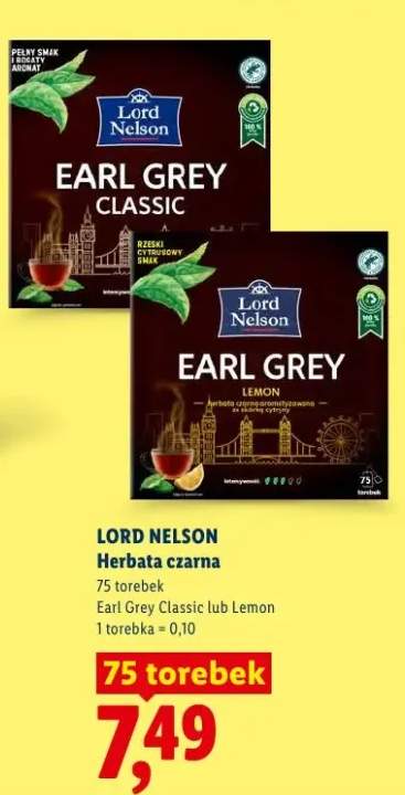 Herbata czarna Earl Grey Lemon Lord Nelson