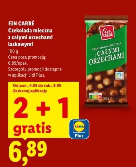 Czekolada mleczna z całymi orzechami laskowymi Fin Carré