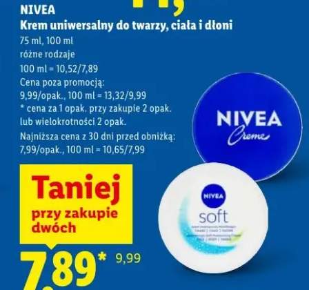 Krem uniwersalny do twarzy ciała i dłoni Nivea Soft