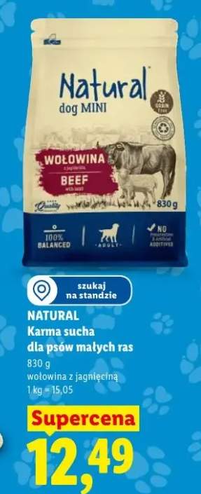 Karma sucha dla psów małych ras Natural dog Mini wołowina z jagnięciną