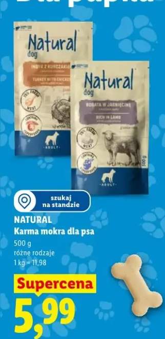 Karma mokra dla psa Natural Dog indyk z kurczakiem