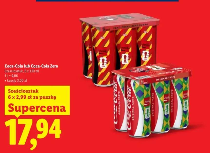 Napój Coca-Cola sześciosztuk