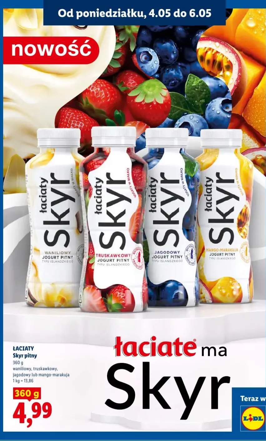 Skyr pitny jagodowy jogurt pitny Łaciaty