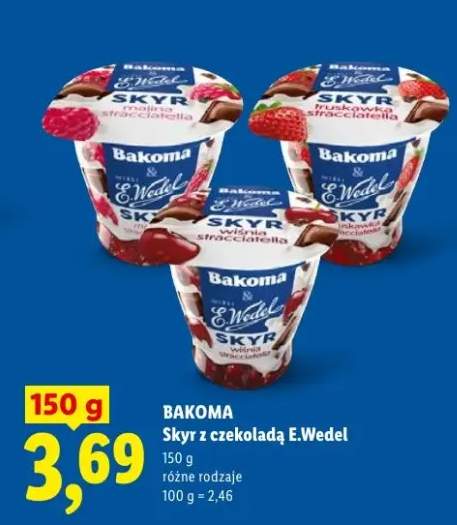 Skyr z czekoladą E.Wedel Bakoma truskawka stracciatella