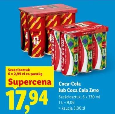 Napój Coca-Cola sześciosztuk 6x330ml