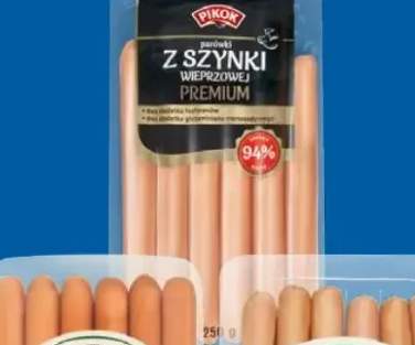 Parówki z szynki wieprzowej premium Pikok