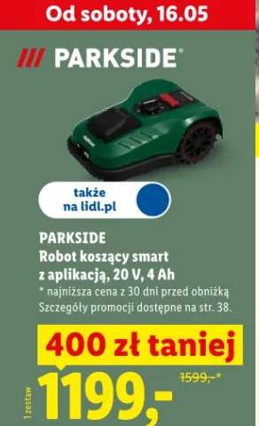 Robot koszący smart z aplikacją Parkside 20V 4Ah