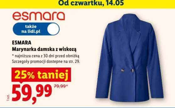 Marynarka damska z wiskozą Esmara