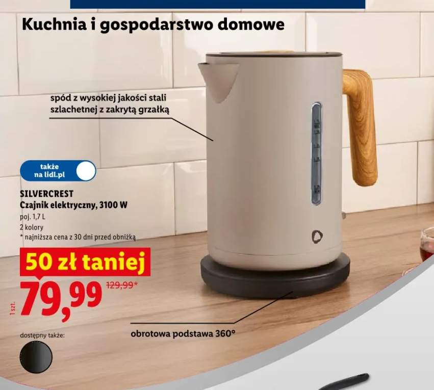 Czajnik elektryczny SilverCrest 3100W 1,7l