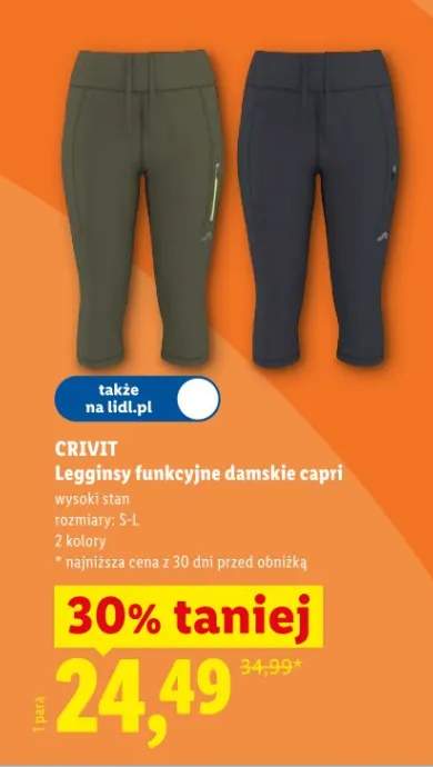 Legginsy funkcyjne damskie capri Crivit
