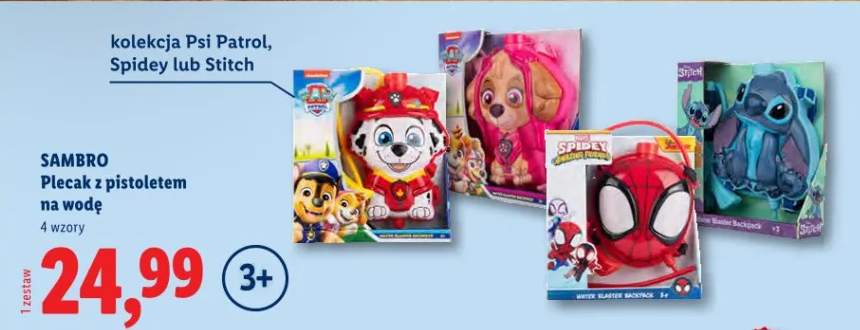 Plecak z pistoletem na wodę Sambro kolekcja Stitch