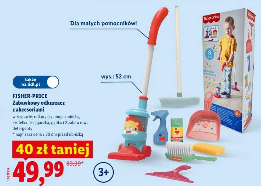 Zabawkowy odkurzacz z akcesoriami Fisher-Price